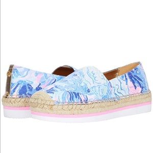 Lilly Pulitzer Blue and Pink Espadrille Shoes